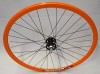 28" Laufradsatz Novatec Fixie schwarz- Rigida DP18 - Orange -fixed/free