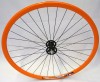 28" Laufradsatz Novatec Fixie schwarz- Rigida DP18 - Orange -fixed/free